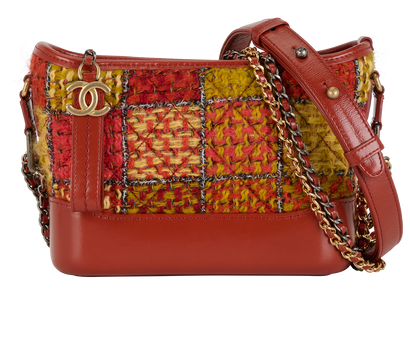Gabrielle Small, &pound;1,500, Handbags, Orange/Red/Yellow, Leather/Tweed, Front view